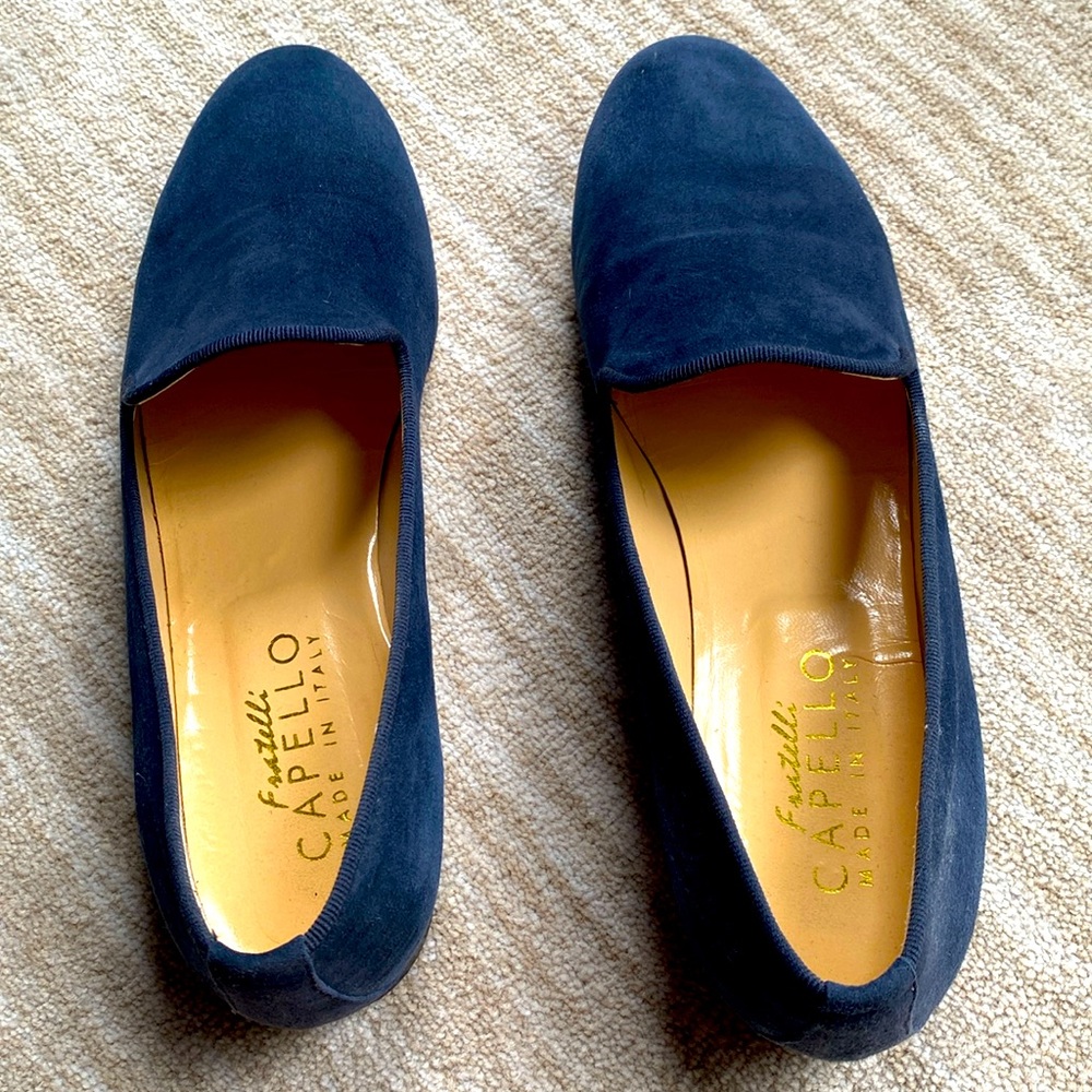 Beautiful flats blue suede.  Made in Italy.